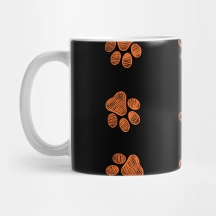 Happy Halloween design doodle orange paw print Mug